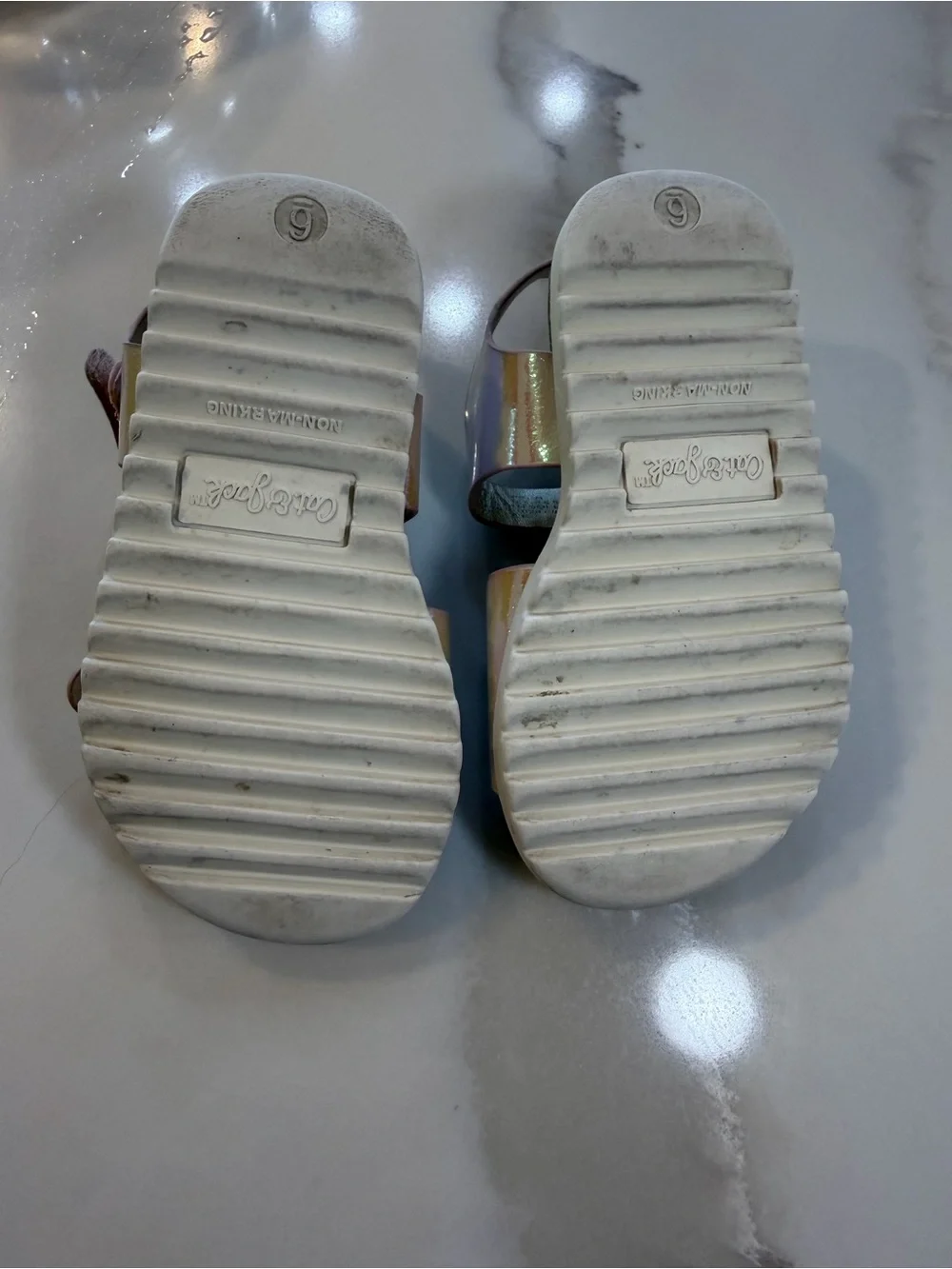 Cat & Jack Iridescent Pink Pearl Kids Buckle Sandals - Target